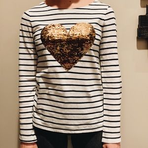 Reversible Sequin Heart Tee